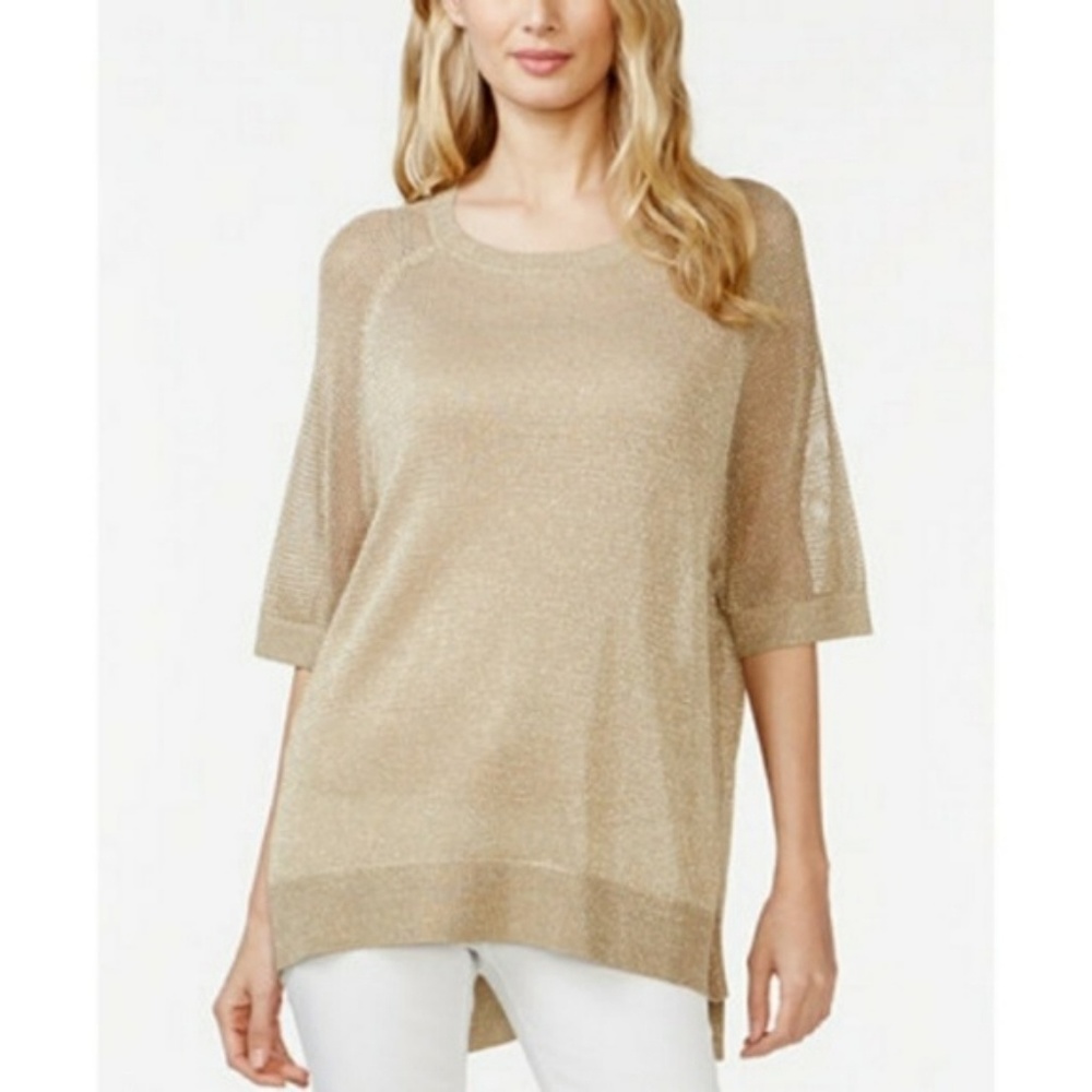 MICHAEL Michael Kors Metallic Sheer Knit Top